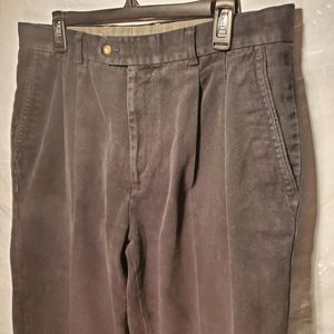 Cutter & Buck Cotton Twill Pleated Black Pants Mens Sz.36